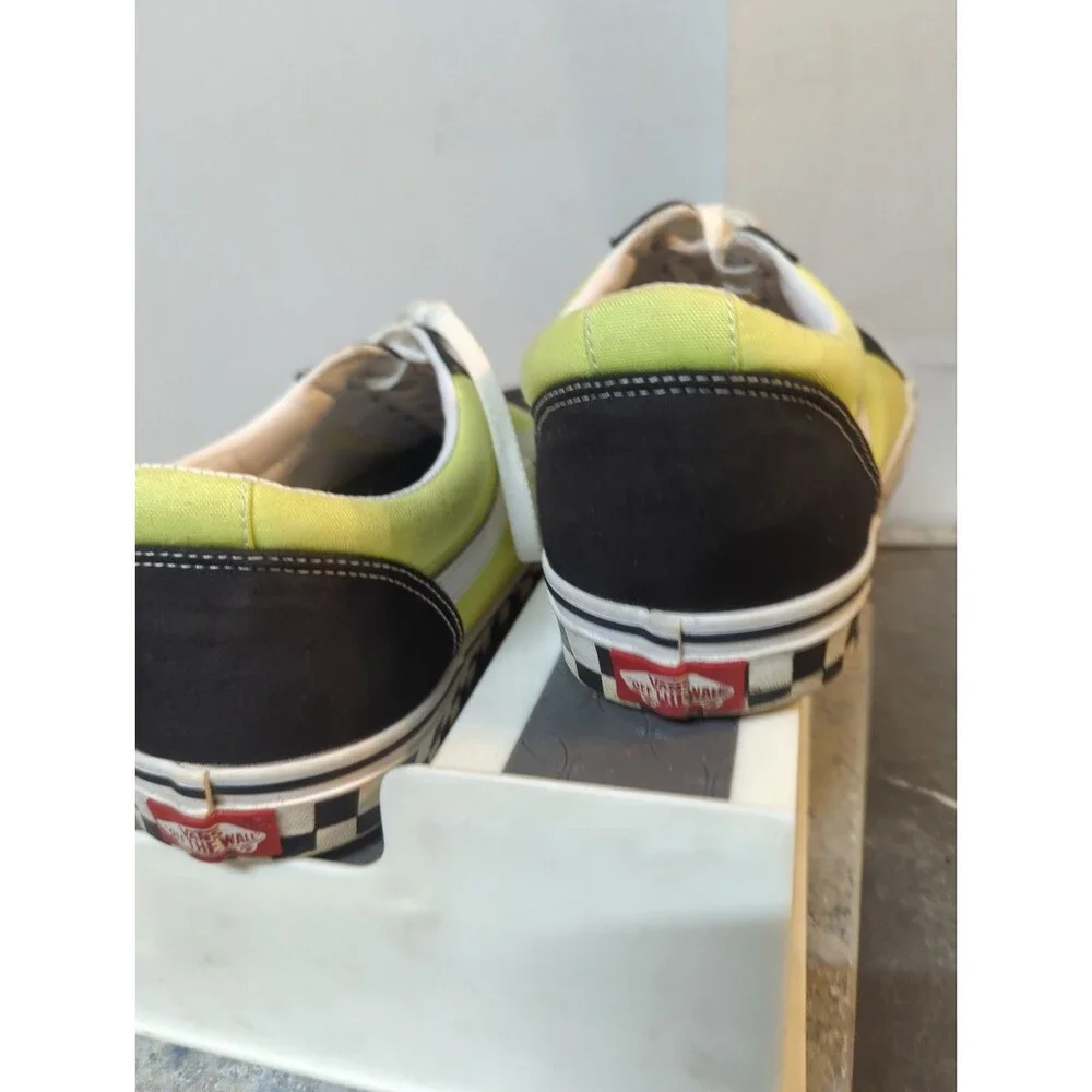 Vintage Vans Tennis Shoe Size 1Men’s US Checkered Sole W/ Lime Green/Yellow